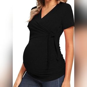 Wrap around maternity top